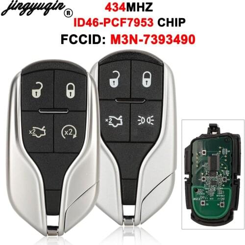 Jingyuqin Smart Remote Key Fob 4 Button 433MHz ID46 Chip For Maserati Quattroporte Ghibli 2012 2013 2014 2015