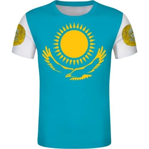 Kazakhstan Custom Men Sport Kazakh tshirts DIY QAZAQSTANE Emblem Tee Shirts Customize KZ Country Russian KAZ Campaign shirt