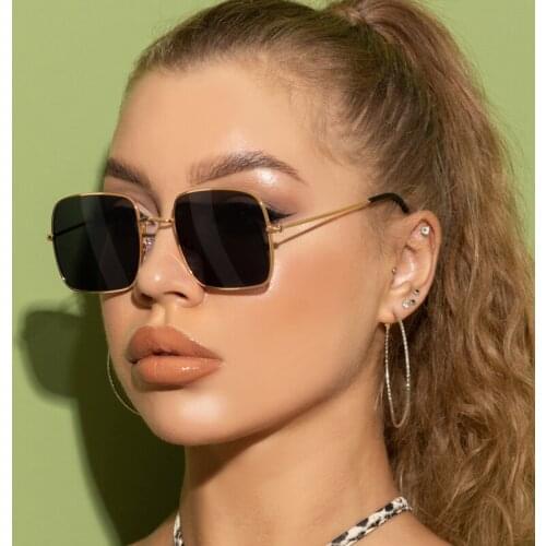 2021 Classic Retro Square Sunglasses Men Women Metal Frame Sun Glasses Female Vintage Eyeglasses Black Driving Glasses UV400