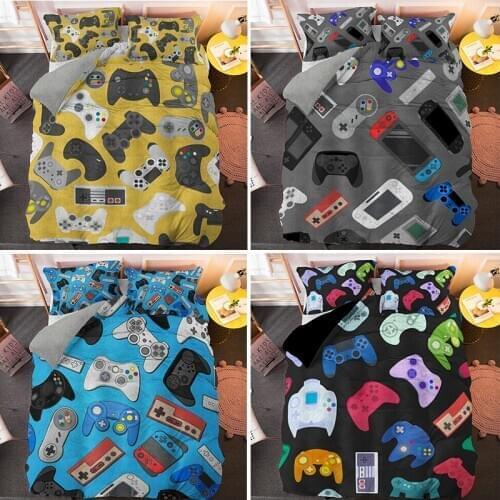 Boys Gamer Lovers Bedding Set Cartoon Game Luxury Duvet Cover King Queen Double Bed Covers Home Textiles