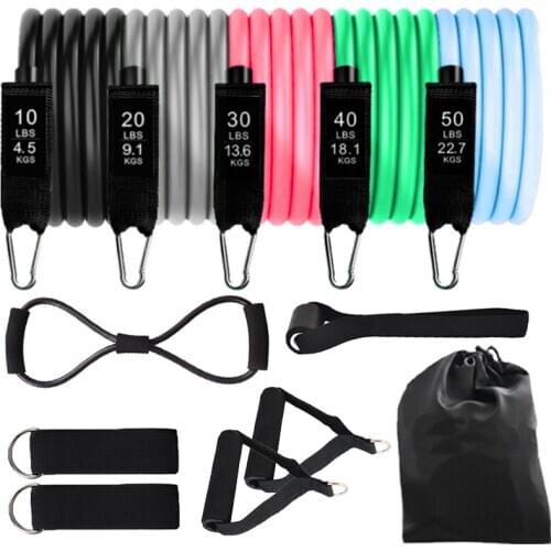 12 Pcs/Set Latex Resistance BandsCrossfit Training Exercise Yoga Tubes Pull Rope Rubber Expander Elastic Bands Fitness Equipment