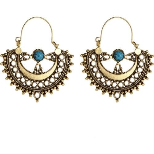 Fashion national wind restoring ancient ways earrings earrings personality hollow out a hoard of decorative pattern