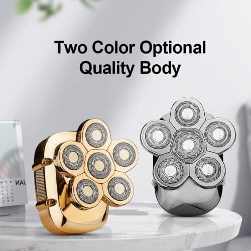 LK6600 Rotary Shavers Full Metal Gold Silver Mens Electric Shaver Electric Razor for Head and Face USB Charger