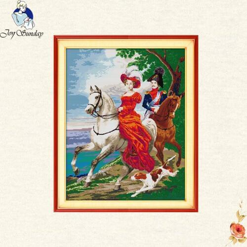 Joy sunday Couples knight Printed Canvas DMC Counted The beauty Cross Stitch Kits printed Cross-stitch set Embroidery Needlework