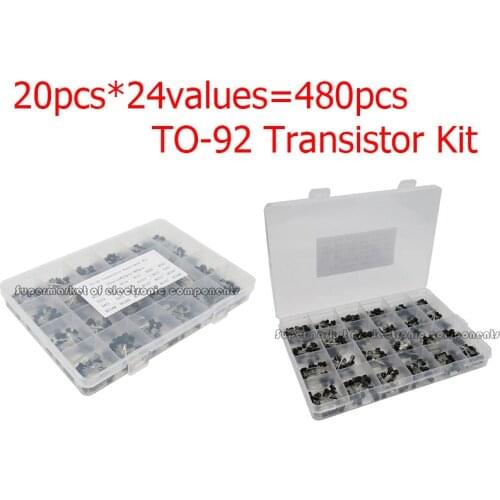 24Values TO-92 Transistor Assortment Assorted Kit Each BC327 BC337 BC517 BC547 BC548 BC549 2N2222 3906 3904 5401 5551 C945 A1015