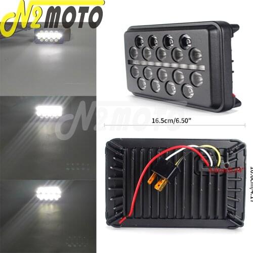 Head Lamp Bezel H-4 4"x 6" Rectangular Headlight Headlamp Hight Beam Low Beam Lighting 6000K 6200 Lumens LED for Car Motorcycle