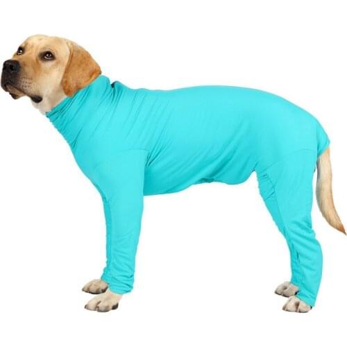 Pet Dog Clothes Four-legged Pajamas Coat Solid Color Tight Elastic Jumpsuit Dog Surgery Recovery Weaning Clothes Bodysuit