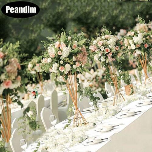 Peandim Flowers Rack DIY Vases Gold Flowers Holder 50cm Tall Road Lead Wedding Table Centerpiece For Party Home Decoration