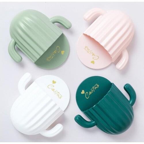 Portable Bathroom Organizer Space-Saving Self-Adhesive Cartoon Storage Box Wall-Mount Pen Phone Control Storage Box for Home