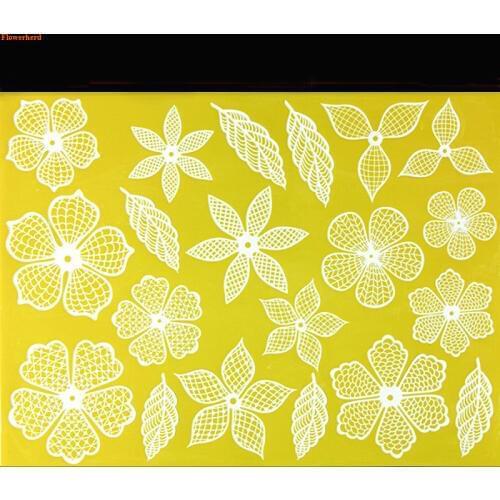 Five-petaled Flowers Leaves Lace Mat Fondant Cake Silicone Mold Cake Decorating Tool Birthday Wedding Decoration DIY Baking Tool