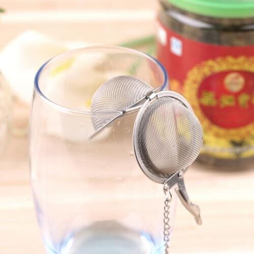 1pc Tea Infuser Ball Stainless Steel Tea-leaf Strainers for Brewing Device Herbal Spice Secure Locking Filter Kitchen Tools