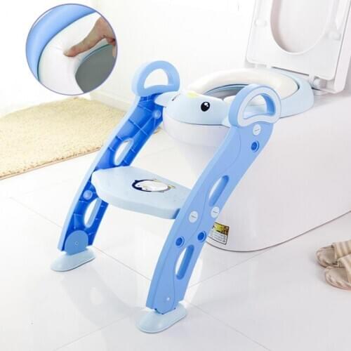 Height adjustable baby children potty training toilet seat,baby kids potty chair with ladder step stool