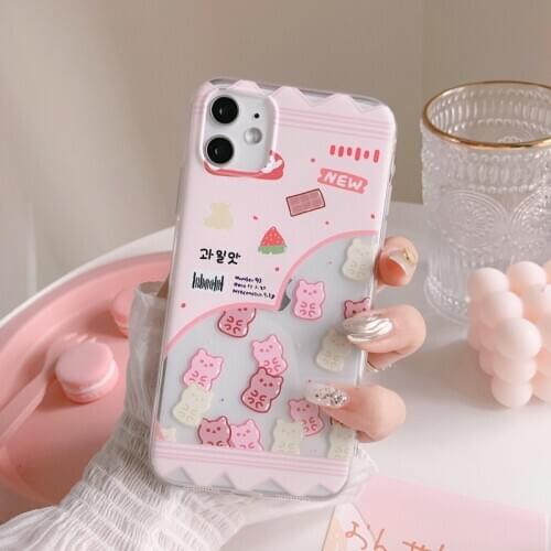 Lovely Lovebay Love Heart Silicone Phone Case foriPhone 11 Pro X XR XS Max Candy Color Shell Soft TPU Back Cover