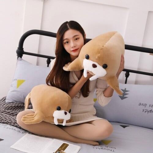 Cute Seal Sea Lion Phocidae Doll Comfy Pillow Plush Stuffed Marine Animal Soft Cushion Room Decor Baby Present Birthday Gift