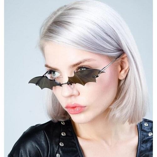 Funny Bat Shape Women Color Sunglasses Glasses Eyewear Shades Vintage Irregular Unisex Small Frame For Ladies Driver goggles
