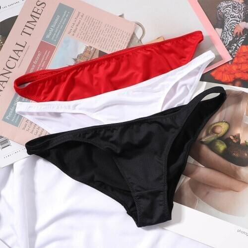 1 Pcs Low Waist Sexy Thong Half-covered Buttocks Ladies Panties Soft Milk Silk Solid Color Triangle Thong Unisex