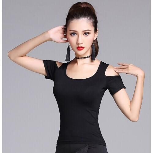 2020 Latin Dance Tops For Women/Adult M/L/XL/XXL Black Lace Shirt Latin Salsa Standard Ballroom Dance Stage Top in stock