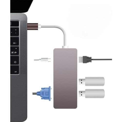 USB-C HUB USB3.1Type C To HDMI VGA/USB HUB with Charging HD Laptop TV Computer Mobile Phone Projector Adapter Cable