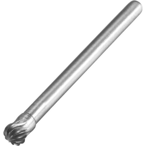 Uxcell 1/8" Shank Carbide Burrs Single Cut Rotary Burrs File Ball Shape Cutting Burrs 2/3/4/5/6mm Head for Die Grinder Bits