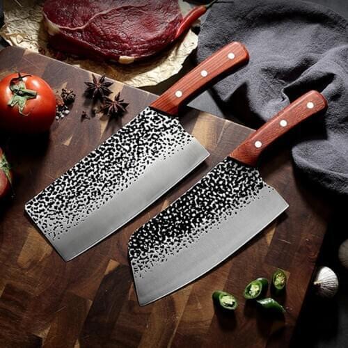 Japanese Kitchen knife Stainless Steel Chef Knife Wood Handle Butcher Knife for Meat Fruit Vegetable Slicing Cleaver Knife Tools