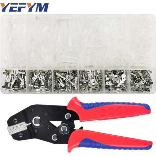 YEFYM SN-48BS crimping pliers 0.25-1.5mm2 23-16AWG with tab 2.8 4.8 6.3mm terminal box Car connector wire electrician tools