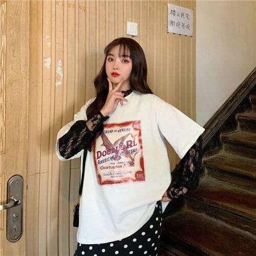 2020 Summer New Retro Short-Sleeved T-shirt Female Round Neck Shirt Womens Tops Tees Loose Casual BF Printed T-Shirts Girls M-XL