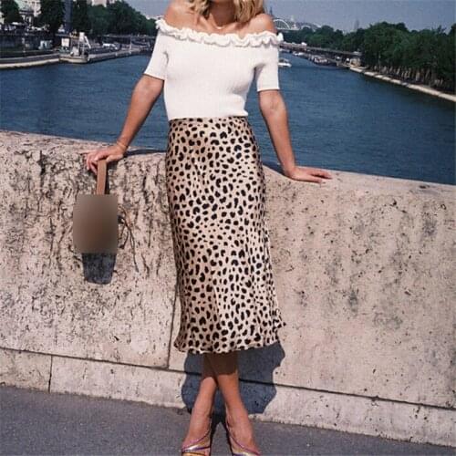 Women Skirt High Waist Leopard Printed Elegant Fashion Front Zipper/ Split Lace Decorated Mini A-Line Clothes