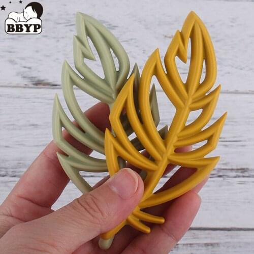 1Pcs Leaves Silicone Baby Teethers BPA Free Mordedor Silicona Soother Chain Baby Teething DIY Necklace Teething Pendants