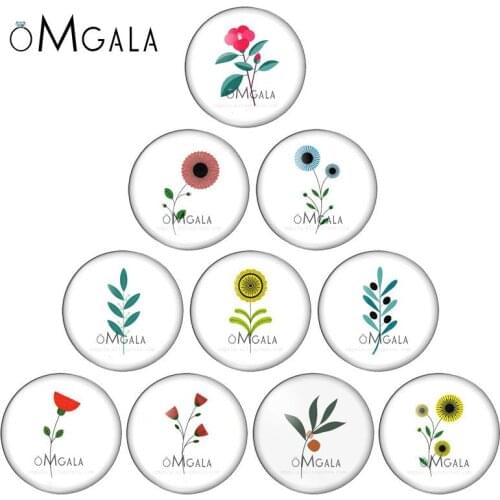 Handmade paper cut flowers patterns Mixed 10pcs 12mm/18mm/20mm/25mm Round photo glass cabochon demo flat back Making findings