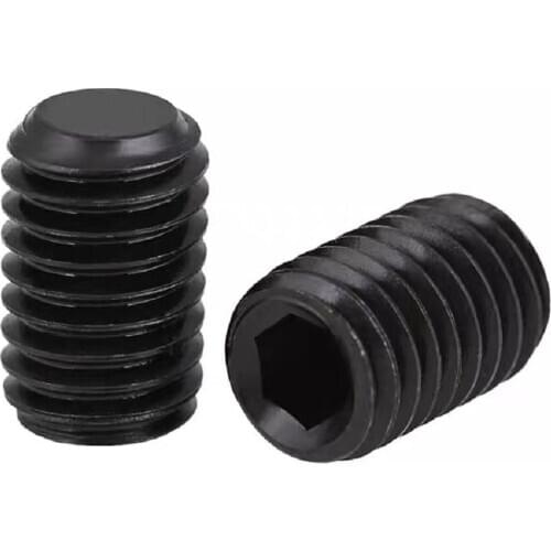 1000PCS DIN913 GB77 M2 M3 M4 Black 304 Stainless Steel Thread Grub Screws Flat Point Hexagon Socket Set Screws Headless