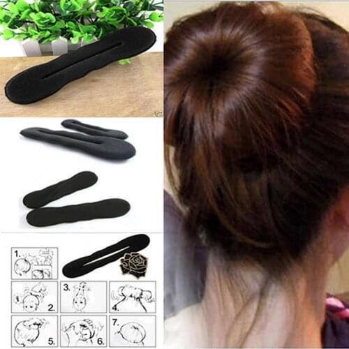 2Pcs Magic Sponge Clip Foam Donut Hair Styling Bun Curler Tool Maker Soft Ring Twist Curler Twist Curls DIY Styling Hair Rolle