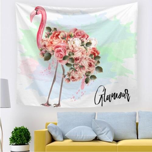 2021 Pink Flamingo Tapestry Fantasy Wall Hanging Colorful Psychedelic Flamingo Wall Tapestry For Living Room Bedroom Home Decor
