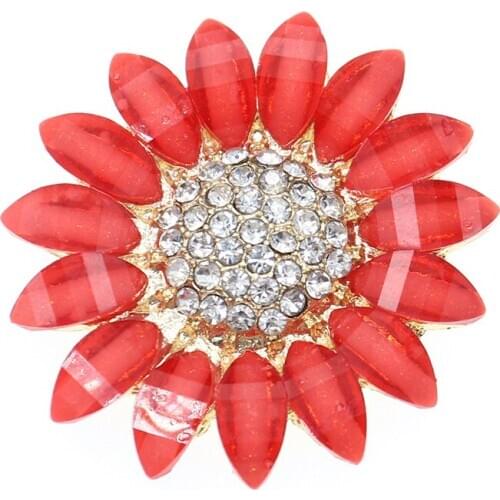 50pcs/New fashion sparkly rhinestone Acrylic sunflower flat back brooch/button Jewelry decoration for gift/party