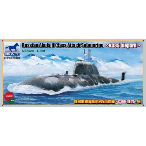 BRONCO NB5020 1/350 Russian Akula II Class Attack Submarine - Scale model Kit