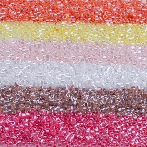 Taidian Miyuki Delica Seed Bead 11/0 For Broderie De Perles Francaises Opaque White DB200 1.6x1.3MM about 600pieces