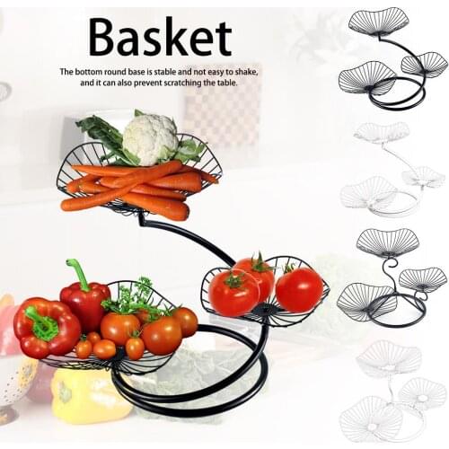 Household 3-layer Fruit Basket Fruit Vegetable Basket Countertop Fruit Basket Bowl Vintage Style Tray Stand Storage For Living R