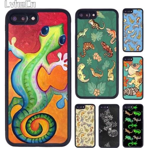 LvheCn Lizards Geckos Phone Case For iPhone 5 SE 6s 7 8 Plus 11 12 Pro X XR XS Max Samsung galaxy S8 S9 S10 Cover