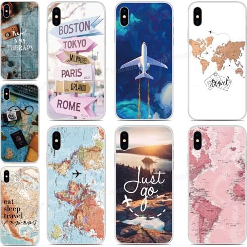 World Map Travel Plane Phone Case For Asus Zenfone 7 Pro ZS671KS 6 5 5Z 4 Rog Phone 2 3 Max Pro M1 Plus M2 Shot Lite L1 Cover