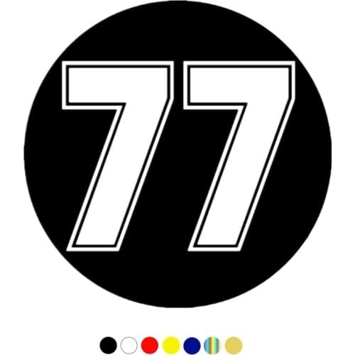 CS-10222# racing number 77 funny vinyl car sticker waterproof car decal stickers on truck bumper rear window