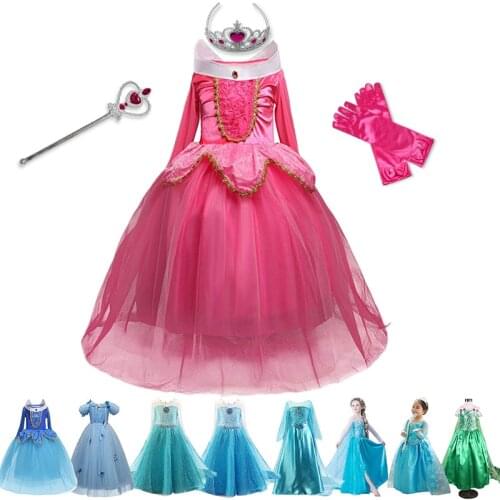 Girls Fancy Princess Costumes Birthday Party Dress Up Kids Carnival Cosplay Costume Children Clothing