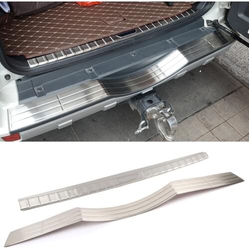 For Mitsubishi Pajero V80 Shogun Montero Limited 2007-2019 Stainless Rear Trunk Inner Outer Bumper Plate Protector Guard Cover