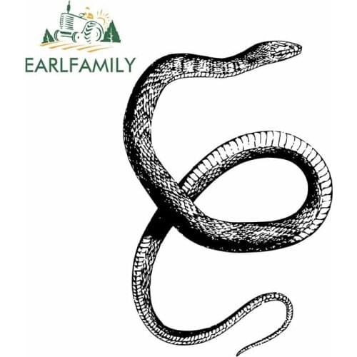 EARLFAMILY 13cm x 8.7cm Black Car Stickers and Decals for Moccasin Snake Vinyl Decoration Motorcycle Windshield Car Assessoires