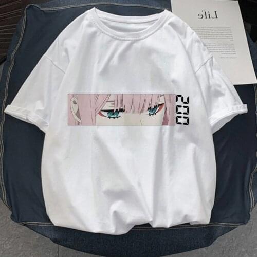 Kawaii Anime Darling In The Franxx Zero TWO Tshirt Harajuku Graphic Tee Top Ulzzang Manga Streetwear Women Oversized T Shirt