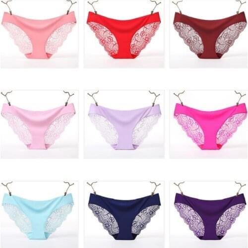 KYLIE PINK Women Sexy Lace Panties Lingerie Seamless Underpants Plus Size String Sexy Lace Female Underwear Cotton Briefs
