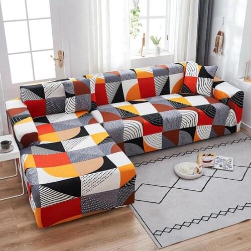 Classic Geometry Stretch Sofa Cover Elastic Corner Couch Covers for Living Room Slipcover Home Decor 1/2/3/4 Seater