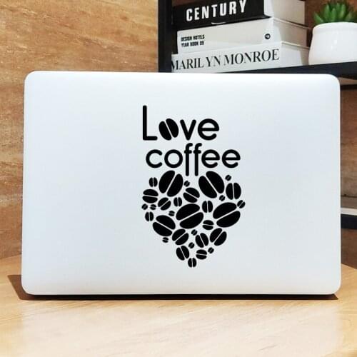 Coffee Bean Heart Laptop Sticker for Macbook Pro 16" Air Retina 11 12 13 15 inch Mac Book Skin Vinyl 14" Creative Notebook Decal