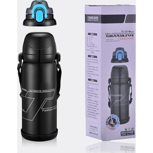 800ml High Capacity Stainless Steel Travel Mug Thermos Cup Keep Ice Water Hot Water Temperature Unisex Mug Juice Milk Coffee Mug