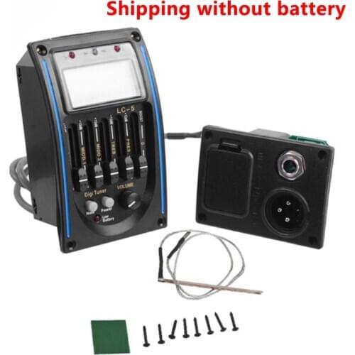 LC-5 5 Bands Acoustic Electric Guitar Pickup EQ Preamp LCD Display Tuner Equalizer System