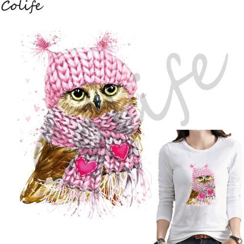 Love Owl Patches for Jeans Fashion Clothes A-level Washable Heat Press Appliqued DIY Decoration Accessory 25.2x18cm