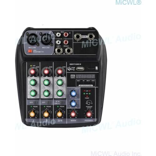 MiCWL Audio LX4 Audio Microphones Sound Console Mixer USB 48V Phantom Power connect computer